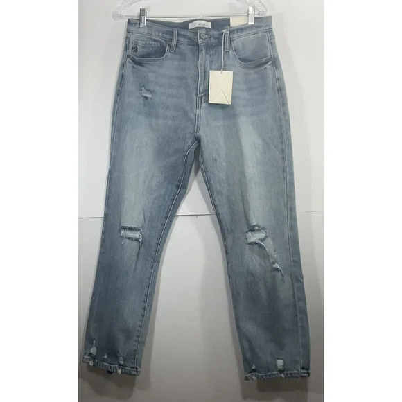 Kancan Women's Jeans Straight Fit Distressed Medium Wash Size 11/29 - Picture 1 of 10